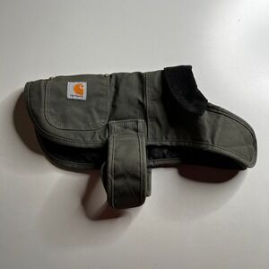 Carhartt Chore Coat Dog Vest Moss Green Canvas Quilted Lining Small P0340